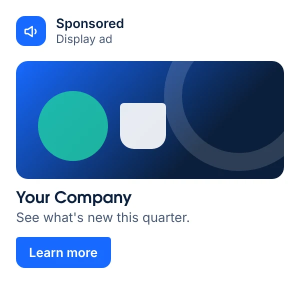 A sponsored display ad with a Learn more button
